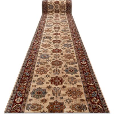 RUGSX Alfombra De Pasillo Lana Keshan 7683/53555 Oriental, Marco Beige / Terracota - 100cm Beige 100x830 Cm RUGSX Alfombra De Pasillo Lana Keshan 7683/53555 Oriental, Marco Beige / Terracota - 100cm Beige 100x830 Cm