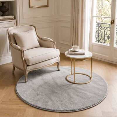 Vounot® Alfombra Moderna Para Salón Ф120cm, Gris Vounot® Alfombra Moderna Para Salón Ф120cm, Gris