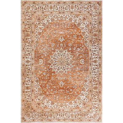 Alfombra Naranja de Algodón y Poliéster Beliani - Patrón Oriental Vintage - 200x300cm Alfombra Naranja de Algodón y Poliéster Beliani - Patrón Oriental Vintage - 200x300cm