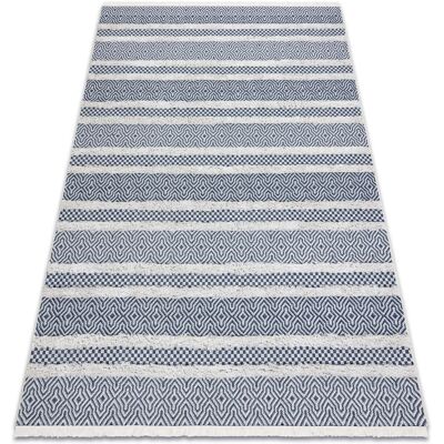 RUGSX Alfombra Eco Sisal Boho Moroc Líneas 22328 Franjas - Dos Niveles De Vellón Crema / Azul Oscuro, Alfombra Reciclada Blue 194x290 Cm RUGSX Alfombra Eco Sisal Boho Moroc Líneas 22328 Franjas - Dos Niveles De Vellón Crema / Azul Oscuro, Alfombra Reciclada Blue 194x290 Cm