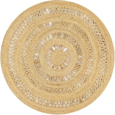 DÉCOSHOP26 Alfombra Hecha A Mano Yute Trenzado 120 Cm Dec023503 DÉCOSHOP26 Alfombra Hecha A Mano Yute Trenzado 120 Cm Dec023503