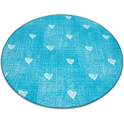 Dywany Łuszczów Alfombra infantil CORAZONES círculo Azul - Alfombra Dywany Łuszczów Alfombra infantil CORAZONES círculo Azul - Alfombra