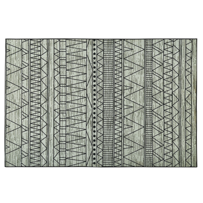 Alfombra Beliani Negra y Gris de Poliéster 160 x 230 cm - Alfombra Alfombra Beliani Negra y Gris de Poliéster 160 x 230 cm - Alfombra