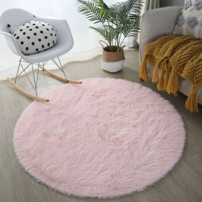 Cyslmuk - Alfombra Redonda De 60 Cm Para Dormitorio, Sala De Estar, Antideslizante, Suave Y Esponjosa, Grande, Para Pasillo, Color Rosa Cyslmuk - Alfombra Redonda De 60 Cm Para Dormitorio, Sala De Estar, Antideslizante, Suave Y Esponjosa, Grande, Para Pasillo, Color Rosa