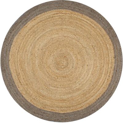 Décoshop26 - Alfombra Hecha A Mano Yute Con Borde Gris 120 Cm Dec023470 Décoshop26 - Alfombra Hecha A Mano Yute Con Borde Gris 120 Cm Dec023470