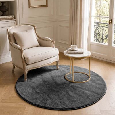 Vounot® Alfombra Moderna Para Salón Ф120cm, Antracita Vounot® Alfombra Moderna Para Salón Ф120cm, Antracita