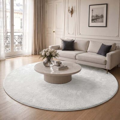 Vounot® Alfombra Moderna Para Salón Ф200cm, Crema Vounot® Alfombra Moderna Para Salón Ф200cm, Crema