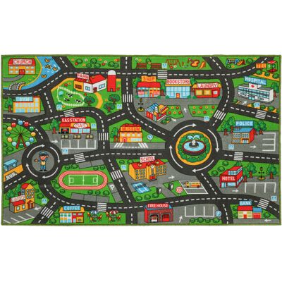 JHY DESIGN Alfombra De Juegos Para Bebé, 160 X 100 X 0,5 Cm, Funda Antideslizante, Estampado Urbano Para Guardería. JHY DESIGN Alfombra De Juegos Para Bebé, 160 X 100 X 0,5 Cm, Funda Antideslizante, Estampado Urbano Para Guardería.