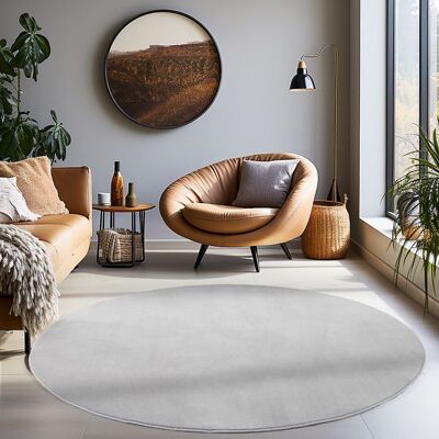 OEM Alfombra Tuserxln Carpetsale24 Para Sala De Estar, 160 Cm, Redonda, Plateada, Lisa, Moderna Y Suave, De Pelo Corto, Con Base Antideslizante, Lavable. OEM Alfombra Tuserxln Carpetsale24 Para Sala De Estar, 160 Cm, Redonda, Plateada, Lisa, Moderna Y Suave, De Pelo Corto, Con Base Antideslizante, Lavable.