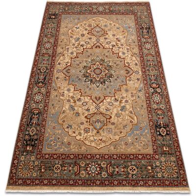 Alfombra de lana KESHAN - Vintage Beige / Navy - 200x290cm Alfombra de lana KESHAN - Vintage Beige / Navy - 200x290cm