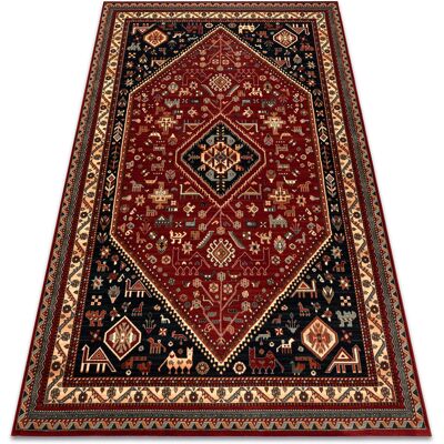 RUGSX Alfombra De Lana Kashqai 4364 301 Oriental, Marco Burdeos / Negro Red 240x340 Cm RUGSX Alfombra De Lana Kashqai 4364 301 Oriental, Marco Burdeos / Negro Red 240x340 Cm