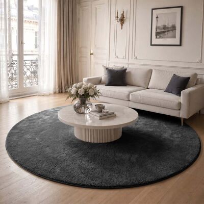 Vounot® Alfombra Moderna Para Salón Ф200cm, Antracita Vounot® Alfombra Moderna Para Salón Ф200cm, Antracita
