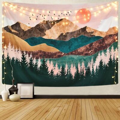OEM Tapiz Decorativo Para Interiores, Tapiz De Montaña, Bosque, Árbol, Puesta De Sol, Paisaje Natural, Tapiz Para Colgar En La Pared Del Dormitorio - 51.2" X 59.1" Alfombra Para Exteriores -crezuo OEM Tapiz Decorativo Para Interiores, Tapiz De Montaña, Bosque, Árbol, Puesta De Sol, Paisaje Natural, Tapiz Para Colgar En La Pared Del Dormitorio - 51.2" X 59.1" Alfombra Para Exteriores -crezuo