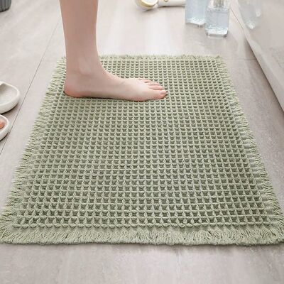 OEM Esta Alfombra Verde Con Diseño De Panal Está Hecha De Microfibra Suave, Resistente Y Muy Absorbente. Cuenta Con Una Base Antideslizante De Goma Y Está Decorada Con Pompones. Se Puede Lavar A Máquina Y OEM Esta Alfombra Verde Con Diseño De Panal Está Hecha De Microfibra Suave, Resistente Y Muy Absorbente. Cuenta Con Una Base Antideslizante De Goma Y Está Decorada Con Pompones. Se Puede Lavar A Máquina Y