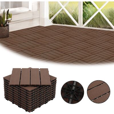 Jiubiaz 110 Baldosas De Jardín Con Clip En Madera Compuesta Wpc De 30 X 30 Cm, Suelos De Exterior De Tipo Clásico. Jiubiaz 110 Baldosas De Jardín Con Clip En Madera Compuesta Wpc De 30 X 30 Cm, Suelos De Exterior De Tipo Clásico.