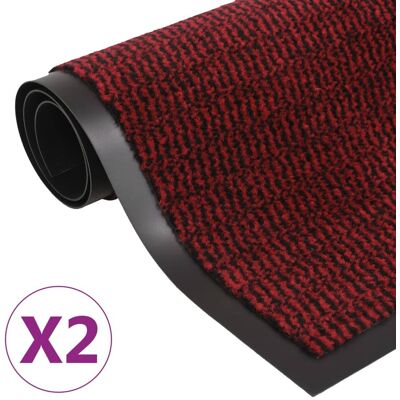 Décoshop26 - Juego De 2 Felpudos Rectangulares 80 X 120 Cm Rojo Dec023163 Décoshop26 - Juego De 2 Felpudos Rectangulares 80 X 120 Cm Rojo Dec023163