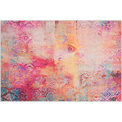 Beliani - Alfombra De Pelo Corto 140 X 200 Cm Con Patrón Abstracto Multicolor Isparta Beliani - Alfombra De Pelo Corto 140 X 200 Cm Con Patrón Abstracto Multicolor Isparta