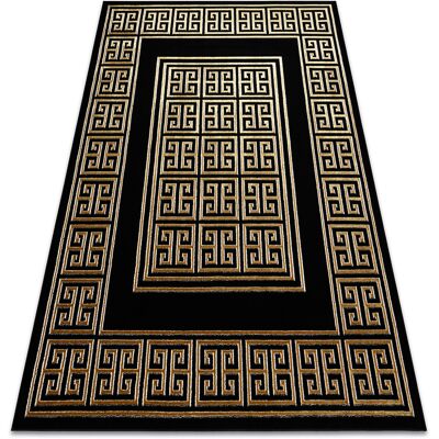 Rugsx - Alfombra Allure 1968 Chave Grega, Marco - Estructural, Elegante, Glamurosa Negro / Oro Black 280x370 Cm Rugsx - Alfombra Allure 1968 Chave Grega, Marco - Estructural, Elegante, Glamurosa Negro / Oro Black 280x370 Cm