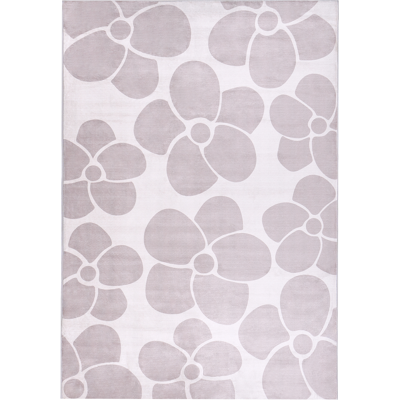 BELIANI Alfombra De Tela 140 X 200 Cm Motivo Floral Sala De Estar Dormitorio Base Antideslizante Apta Para Calefacción Por Suelo Radiante Beige Akyaka BELIANI Alfombra De Tela 140 X 200 Cm Motivo Floral Sala De Estar Dormitorio Base Antideslizante Apta Para Calefacción Por Suelo Radiante Beige Akyaka