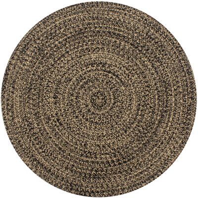 Décoshop26 - Alfombra Hecha A Mano Yute Negro Y Natural 150 Cm Dec023522 Décoshop26 - Alfombra Hecha A Mano Yute Negro Y Natural 150 Cm Dec023522