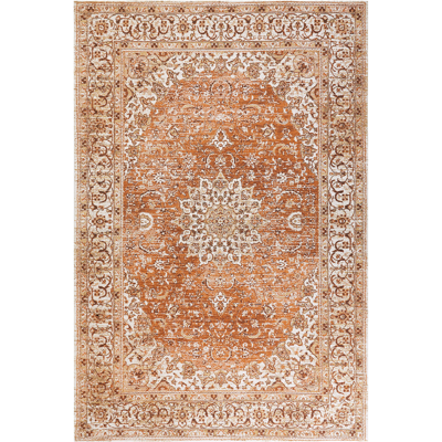 Alfombra Naranja de Algodón y Poliéster Beliani - Patrón Oriental Vintage - 200x300cm Alfombra Naranja de Algodón y Poliéster Beliani - Patrón Oriental Vintage - 200x300cm
