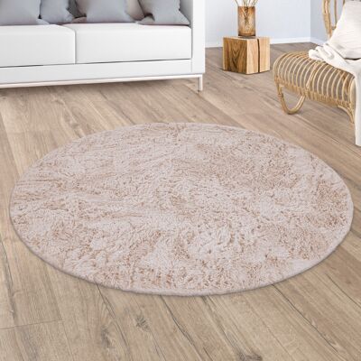 Paco Home - Alfombra Salón Pelo Largo Shaggy Piel Sintética Mullida Crema Beige Ø 160 Cm Redon Paco Home - Alfombra Salón Pelo Largo Shaggy Piel Sintética Mullida Crema Beige Ø 160 Cm Redon