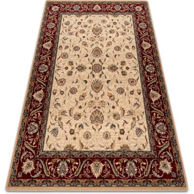 Alfombra de Lana Omega Aries Rojo Rubí Claro Patrón Vintage - Alfombra de Lana Alfombra de Lana Omega Aries Rojo Rubí Claro Patrón Vintage - Alfombra de Lana