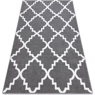 RUGSX Alfombra Sketch - F343 Enrejado Trébol Marroquí Gris/blanco Grey 280x370 Cm RUGSX Alfombra Sketch - F343 Enrejado Trébol Marroquí Gris/blanco Grey 280x370 Cm
