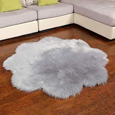 OEM Alfombra De Pelo Largo De Imitación De Lana, Cojines De Felpa Suaves De Pelo Largo (gris, 90 X 90 Cm) OEM Alfombra De Pelo Largo De Imitación De Lana, Cojines De Felpa Suaves De Pelo Largo (gris, 90 X 90 Cm)