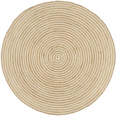 Décoshop26 - Alfombra De Yute Hecha A Mano Con Diseño De Espirales Blanco 120 Cm Dec023512 Décoshop26 - Alfombra De Yute Hecha A Mano Con Diseño De Espirales Blanco 120 Cm Dec023512