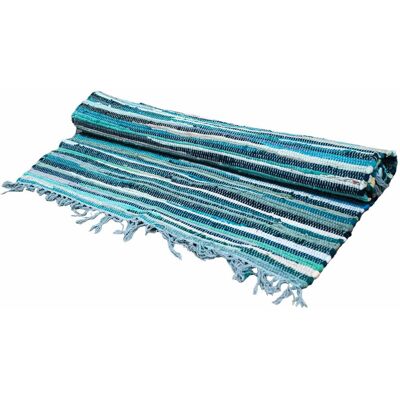 ANCIENT WISDOM Alfombra De Trapo Grande - 150x90 Cm - Calidad Premium - Aqua Blues ANCIENT WISDOM Alfombra De Trapo Grande - 150x90 Cm - Calidad Premium - Aqua Blues