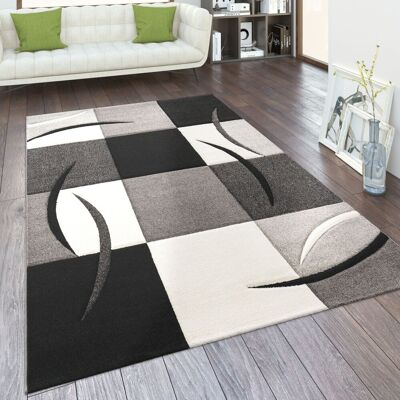 Paco Home - Alfombra Salón Varios Colores Y Tamaños Motivo Cuadros Rayas Diseño 3d Pelo Corto Blanco Y Negro, 300x400 Cm Paco Home - Alfombra Salón Varios Colores Y Tamaños Motivo Cuadros Rayas Diseño 3d Pelo Corto Blanco Y Negro, 300x400 Cm