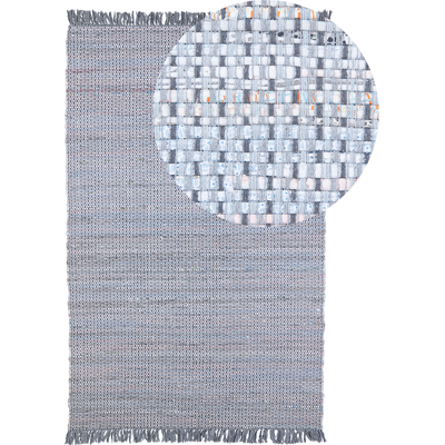 Alfombra de Algodón Gris Beliani - Estilo Boho Hecha a Mano 140x200cm Alfombra de Algodón Gris Beliani - Estilo Boho Hecha a Mano 140x200cm