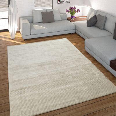 Paco Home Alfombra Hecha A Mano De Alta Calidad De Rayón Viscosa Efecto Pana Vintage Brillo En Crema Lisa 80x150 Cm Paco Home Alfombra Hecha A Mano De Alta Calidad De Rayón Viscosa Efecto Pana Vintage Brillo En Crema Lisa 80x150 Cm