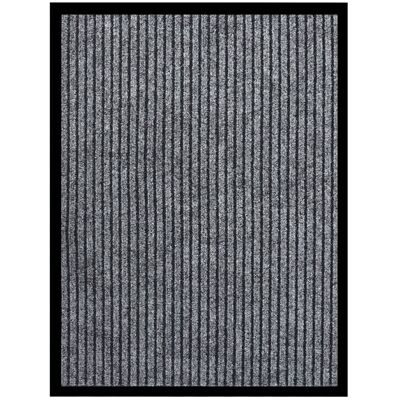 DÉCOSHOP26 Felpudo De Rayas Con Borde Negro Base De Vinilo Antideslizante 60 X 80 Cm Pp Gris Dec040643 DÉCOSHOP26 Felpudo De Rayas Con Borde Negro Base De Vinilo Antideslizante 60 X 80 Cm Pp Gris Dec040643