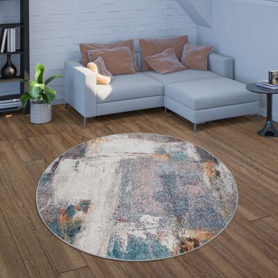 Paco Home Alfombra Pelo Corto Balcón Terraza, Exterior Interior, Aspecto Usado Multicolor Ø 160 Cm Redondo Paco Home Alfombra Pelo Corto Balcón Terraza, Exterior Interior, Aspecto Usado Multicolor Ø 160 Cm Redondo