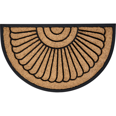 Beliani - Felpudo Moderno De Interior 40 X 60 Cm Forma Semicircular Reverso De Corcho Antideslizante Natural Koryak Beliani - Felpudo Moderno De Interior 40 X 60 Cm Forma Semicircular Reverso De Corcho Antideslizante Natural Koryak