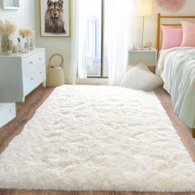 JUSCH Alfombra De Pelo Largo Para Salón, 120 X 160 Cm, Color Crema, Mullida Y Suave, Alfombra Para Dormitorio, Alfombra Moderna De Pelo Largo, Alfombra De Mesita De Noche, Alfombra Antideslizante De Pelo La JUSCH Alfombra De Pelo Largo Para Salón, 120 X 160 Cm, Color Crema, Mullida Y Suave, Alfombra Para Dormitorio, Alfombra Moderna De Pelo Largo, Alfombra De Mesita De Noche, Alfombra Antideslizante De Pelo La
