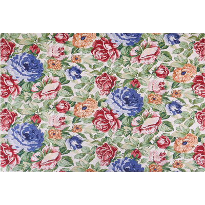 Alfombra de algodón multicolor 200 x 300 cm con patrón floral - Alfombra Alfombra de algodón multicolor 200 x 300 cm con patrón floral - Alfombra
