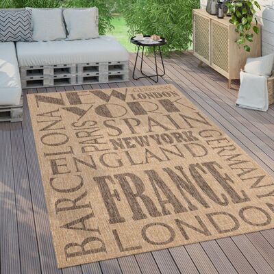 Paco Home Alfombra Interior Y Exterior Balcon Terraza Cocina Moderna Letra 80x250 Cm, Beige Paco Home Alfombra Interior Y Exterior Balcon Terraza Cocina Moderna Letra 80x250 Cm, Beige