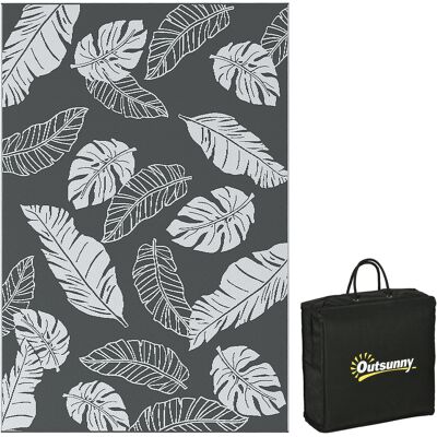 JHY DESIGN Alfombra Reversible Para Exteriores, Impermeable, Con Estampado De Hojas, 182 X 274 Cm, Gris/blanco. JHY DESIGN Alfombra Reversible Para Exteriores, Impermeable, Con Estampado De Hojas, 182 X 274 Cm, Gris/blanco.