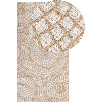 Alfombra de Yute Beliani 80x150cm Beige Blanco - Alfombra Alfombra de Yute Beliani 80x150cm Beige Blanco - Alfombra