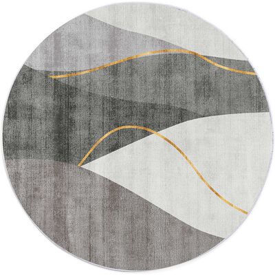 OEM Alfombra Redonda Novo Strado Con Un Moderno Y Delicado Estampado Gris Para El Salón, Gray Echo, 160x160 Cm. OEM Alfombra Redonda Novo Strado Con Un Moderno Y Delicado Estampado Gris Para El Salón, Gray Echo, 160x160 Cm.
