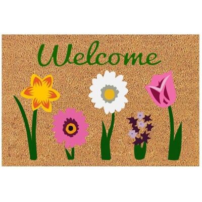 OEM Felpudo De Bienvenida Tuserxln De Fibra De Coco Con Diseño Floral Para Interiores Y Exteriores, Ideal Para Entradas, Exteriores Y Patios. OEM Felpudo De Bienvenida Tuserxln De Fibra De Coco Con Diseño Floral Para Interiores Y Exteriores, Ideal Para Entradas, Exteriores Y Patios.
