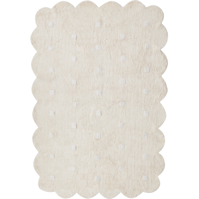 Beliani - Alfombra De Algodón 140 X 200 Cm Infantil Motivo Lunares Beige Sareki Beliani - Alfombra De Algodón 140 X 200 Cm Infantil Motivo Lunares Beige Sareki
