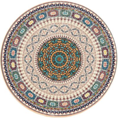 OEM Alfombra Redonda Novo Strado, Color Beige Moderno, Estampado Delicado, Para Salón, Estilo Oriental, 160x160 Cm. OEM Alfombra Redonda Novo Strado, Color Beige Moderno, Estampado Delicado, Para Salón, Estilo Oriental, 160x160 Cm.
