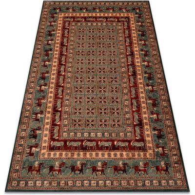 RUGSX Alfombra De Lana Kashqai 4301 401 Oriental, Marco Verde / Terracota Green 240x340 Cm RUGSX Alfombra De Lana Kashqai 4301 401 Oriental, Marco Verde / Terracota Green 240x340 Cm