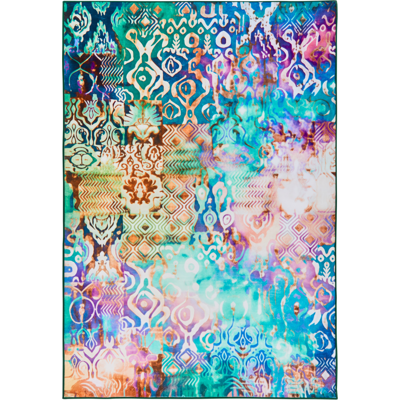 BELIANI Alfombra Tejida A Mano Estilo Boho Oriental Estampado Llamativo 140 X 200 Cm Multicolor Isvanta BELIANI Alfombra Tejida A Mano Estilo Boho Oriental Estampado Llamativo 140 X 200 Cm Multicolor Isvanta