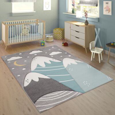 Paco Home - Alfombra Infantil Alfombra Habitacion Niño Motivo Montañas Estrellas Gris Azul 133 Cm Cuadrado Paco Home - Alfombra Infantil Alfombra Habitacion Niño Motivo Montañas Estrellas Gris Azul 133 Cm Cuadrado