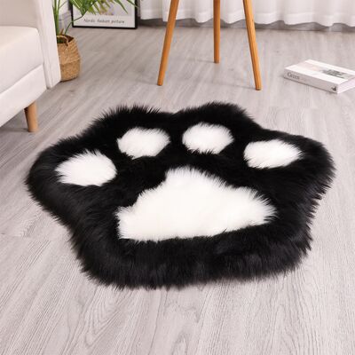 OEM Alfombra Con Estampado De Huellas De Gato, De Felpa Sintética, Lavable A Máquina, Ideal Para Salón, Sofá Y Dormitorio, 45 X 45 Cm (negra + Blanca). OEM Alfombra Con Estampado De Huellas De Gato, De Felpa Sintética, Lavable A Máquina, Ideal Para Salón, Sofá Y Dormitorio, 45 X 45 Cm (negra + Blanca).